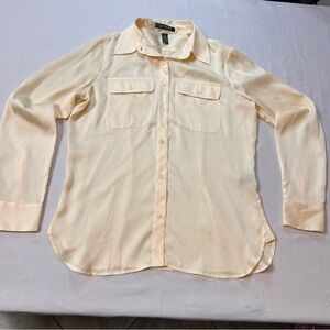 Ralph Lauren Cream Casual Button Down Shirt Relaxed Fit